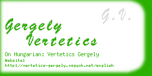 gergely vertetics business card